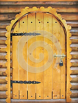 Fairy tale wooden door