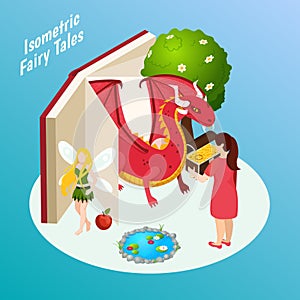 Fairy Tales Isometric Composition