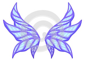 Fairy wings. Deicate transparent cartoon fantasy symbol