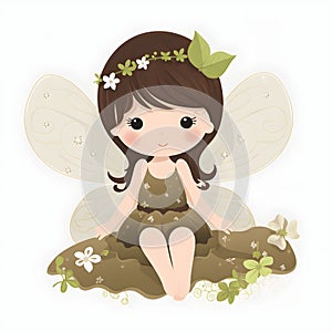 Fairy wings and petal whispers, colorful clipart of cute fairies with playful wings and whispering petal delights