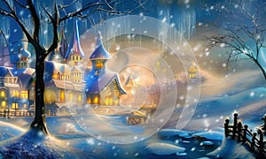 Fairy winterland with Fairytale Palace.