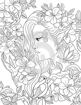 Fairyland Beauties Coloring Page For Adult photo