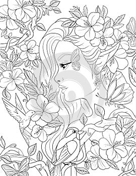 Fairyland Beauties Coloring Page For Adult