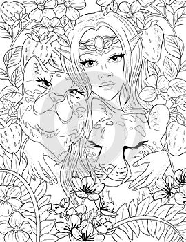 Fairyland Beauties Coloring Page For Adult