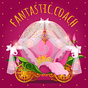 Fairytale carriage from Princess made of flower