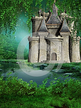 Fairytale castle by the river