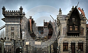 Fairytale castle in Theme Park Efteling. Spring. in the netherlands