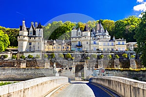 Fairytale castle Usse. Bautiful castles of Loire valley in Franc photo