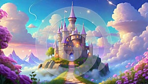 fairytale colored castle