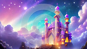 fairytale colored castle