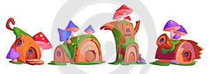 Fairytale forest house building cartoon vector