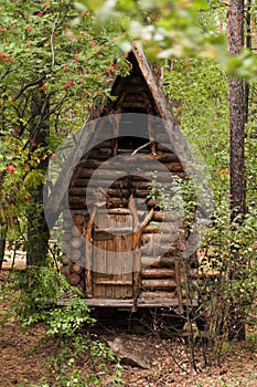 Fairytale house of Baba Yaga in the park