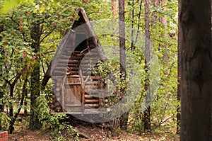 Fairytale house of Baba Yaga in the park