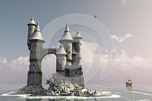 Fairytale island castle