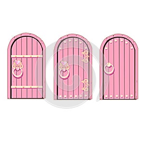 Fairytale pink door of a beautiful princess