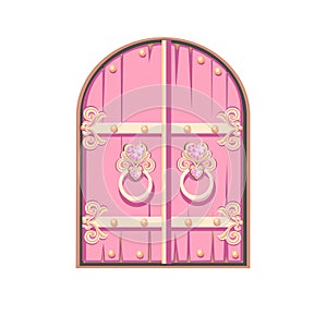 Fairytale pink door of a beautiful princess