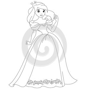 Fairytale princess Coloring Book Page