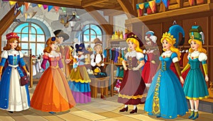 Fairytale shop, colorful costuming