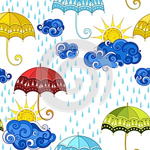 Fairytale Weather Forecast Seamless Pattern