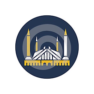 Faisal Mosque, islamabad, pakistan, Faisal Masjid fully editable vector icons photo