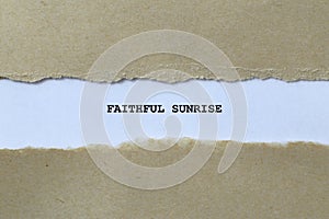 faitful sunrise on white paper