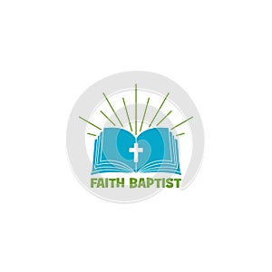 Faith Baptist Logo. Baptist church symbol icon isolated on white background