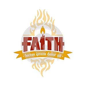 Faith Candle Vector Logo Medallion