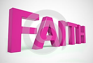 Faith concept icon means hope belief and trust - 3d illustration