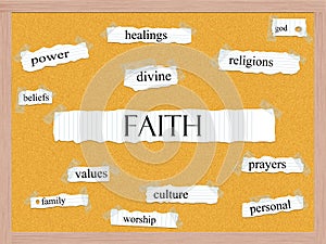 Faith Corkboard Word Concept