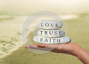 Faith, trust and love concept