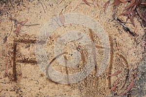 Faith written in sand, background