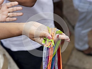 Faithful celebrate the last Friday of the year at Senhor do Bonfim Church. Salvador, Bahia, Brazil