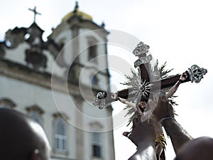 Faithful celebrate the last Friday of the year at Senhor do Bonfim Church. Salvador, Bahia, Brazil