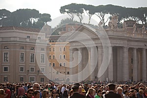 The faithful crowd in St. Peter's Square