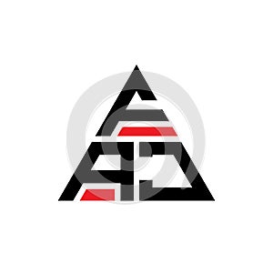 FAJ triangle letter logo design with triangle shape. FAJ triangle logo design monogram. FAJ triangle vector logo template with red