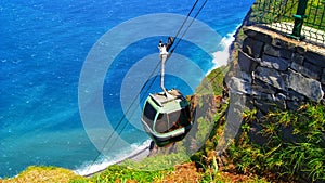 Faja dos Padres, Madeira Island. Car cable. photo