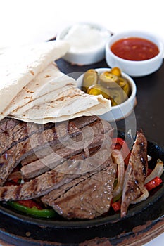 Fajita with marinated steaks photo