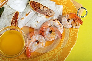 Fajitas dinner with shrimp