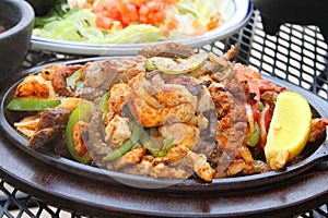 Fajitas and salad