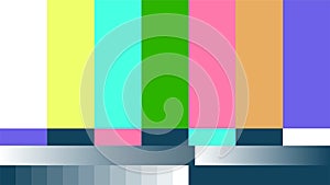 Fake abstract No Signal TV retro television test pattern for creative work. Color RGB Bars vector Illustration