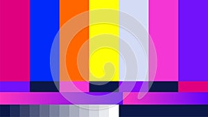 Fake abstract No Signal TV retro television test pattern for creative work. Color RGB Bars vector Illustration