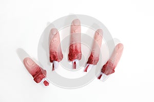 Fake bloodied plastic fingers
