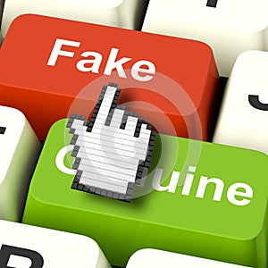 Fake Computer Means Artificial or Faked Product