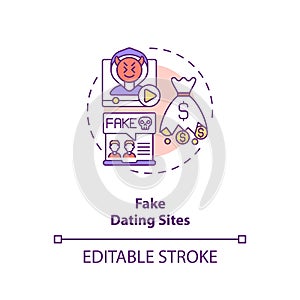 Fake dating website concept icon.