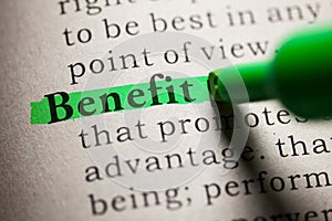 Definition of the word Benefit