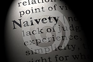 Dictionary definition of the word naivety
