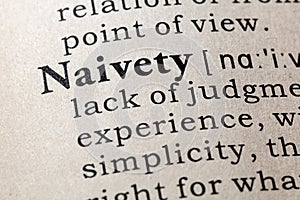 Dictionary definition of the word naivety