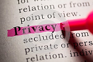 Definition of the word Privacy