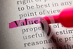 Definition of the word value