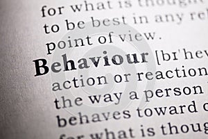 Definition of the word behaviour